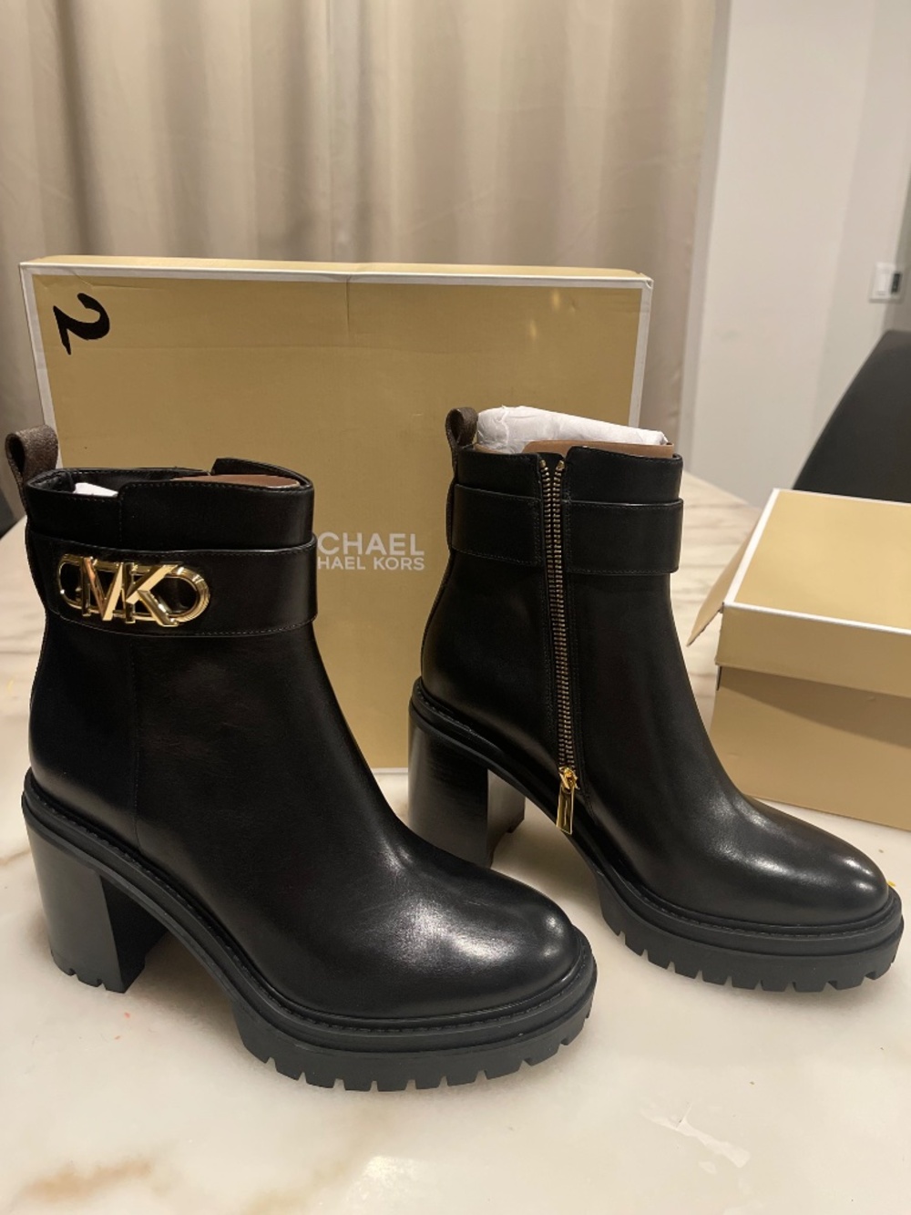 MICHAEL Michael Kors Parker Lug Booties  New in box  Size 10 - Picture 3 of 6